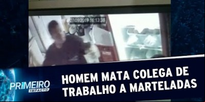 Câmeras flagram momento em que homem mata rapaz a marteladas | Primeiro Impacto...